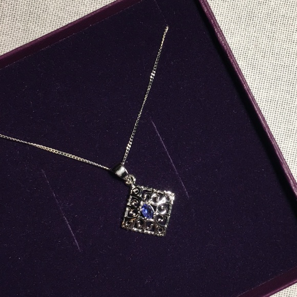Sterling Silver 0.15Cts Genuine Tanzanite Pendant - Picture 1 of 6